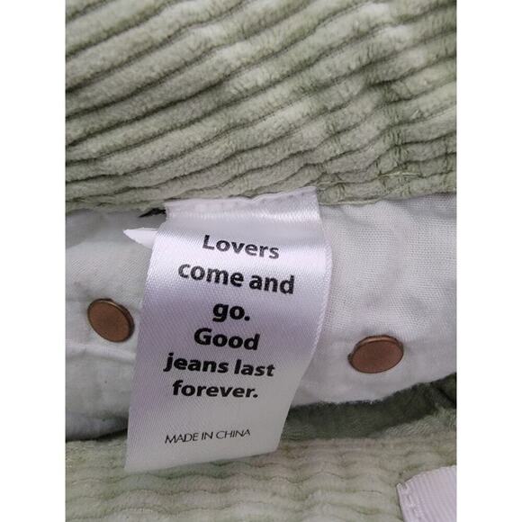 Pacsun Jeans Sz 25 Womens 90's Boyfriend Straight Coduroy High Rise Mint Green - Picture 7 of 10